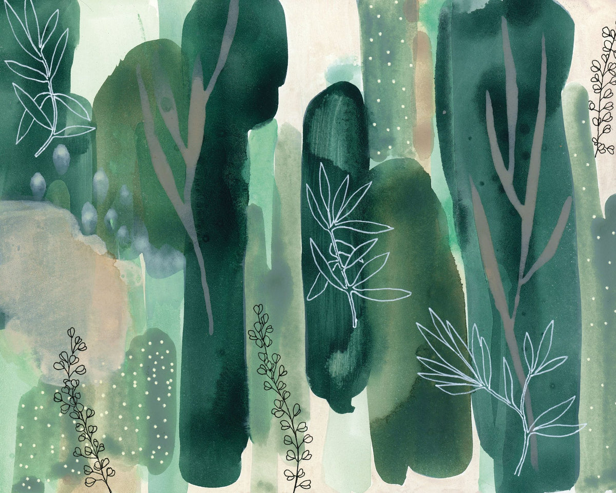 Hidden Foliage Mural Wallpaper - pure wallpaper artwork