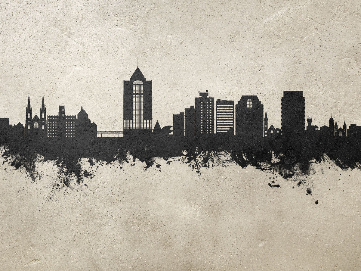 Roanoke Virginia Skyline Concrete Mural Wallpaper - pure wallpaper artwork