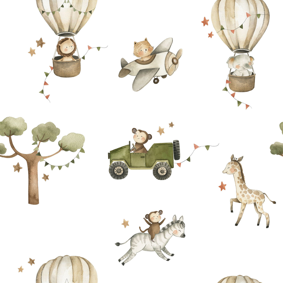 Savannah Adventure, Pattern Mural Wallpaper - pure wallpaper artwork