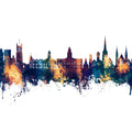 Lancaster England Skyline Blue & Bronze Mural Wallpaper - pure wallpaper artwork