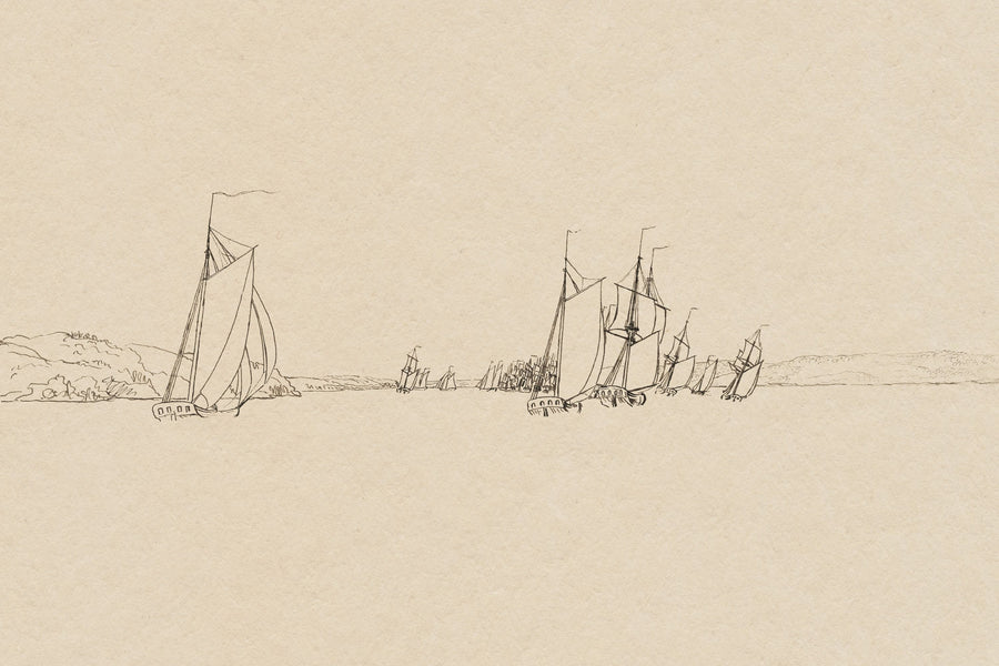 Sketch of the Harbor I Mural Wallpaper