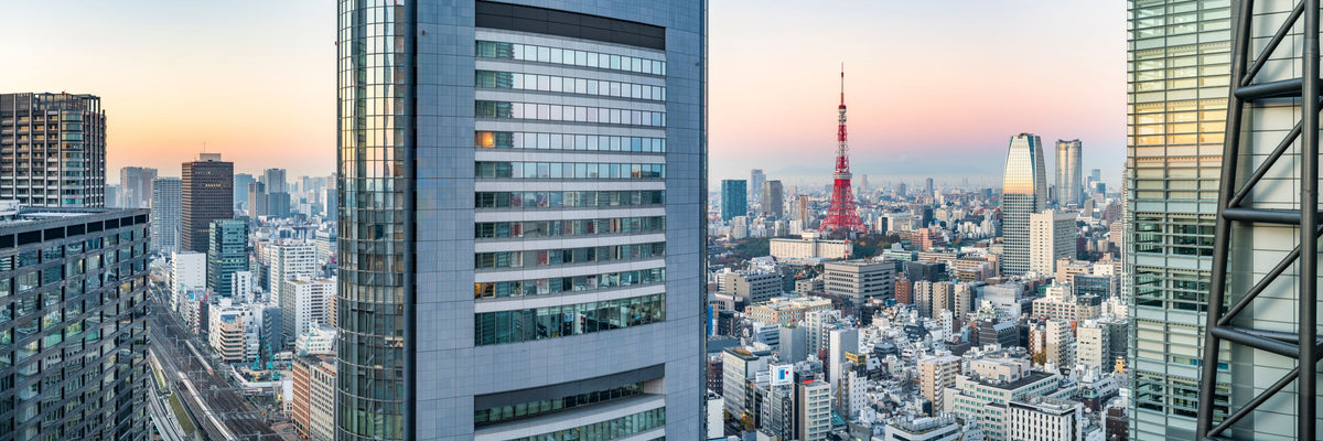 Shimbashi Skyscrapers Mural Wallpaper - pure wallpaper artwork