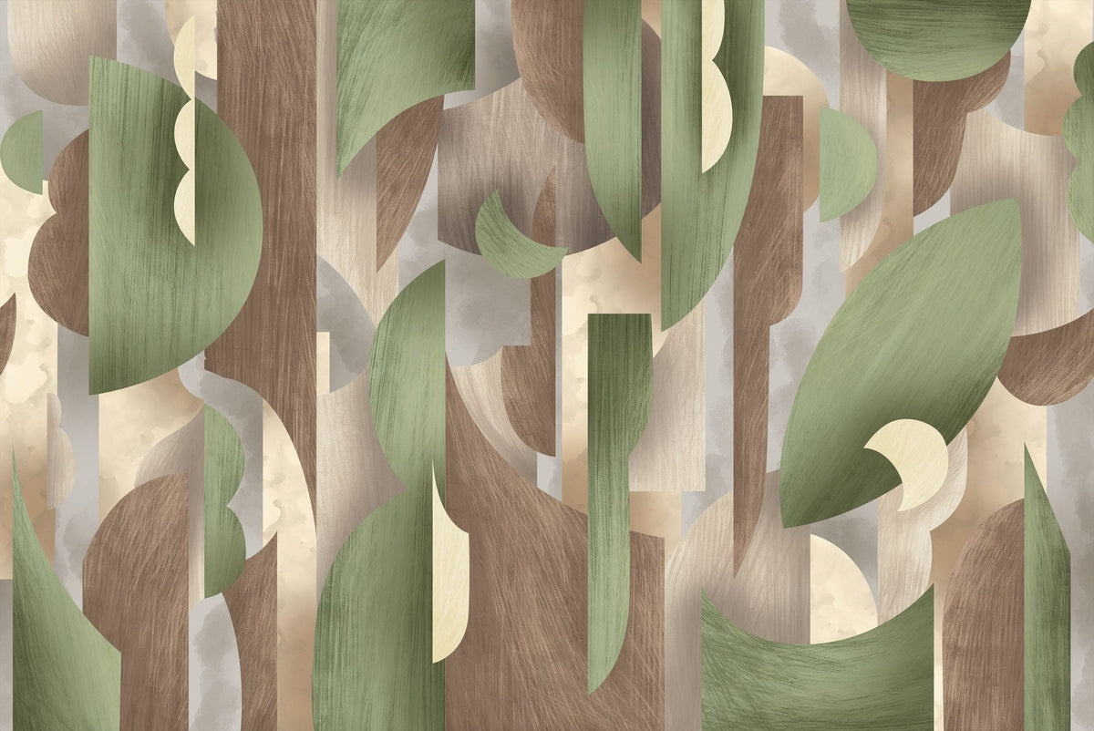 Modern Guild, Urban Jungle Green Mural Wallpaper - pure wallpaper artwork