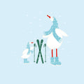 Ducks in the Snow IV Mural Wallpaper - pure wallpaper artwork