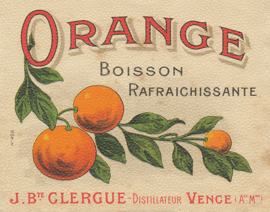 Orange Label Mural Wallpaper