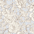 Vintage Rose Blueprint Mural Wallpaper - pure wallpaper artwork