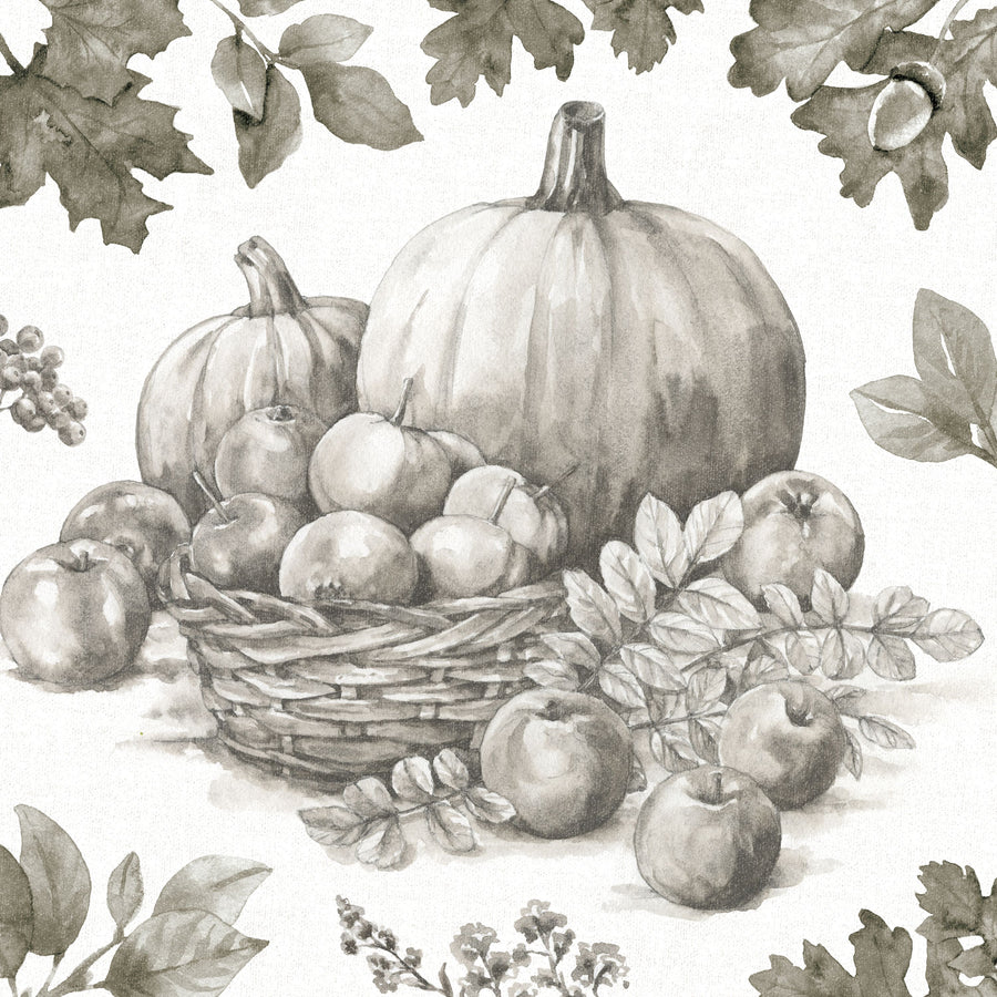 Bountiful Harvest IV BW Mural Wallpaper