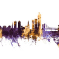 Oslo Skyline Purple & Gold Mural Wallpaper - pure wallpaper artwork