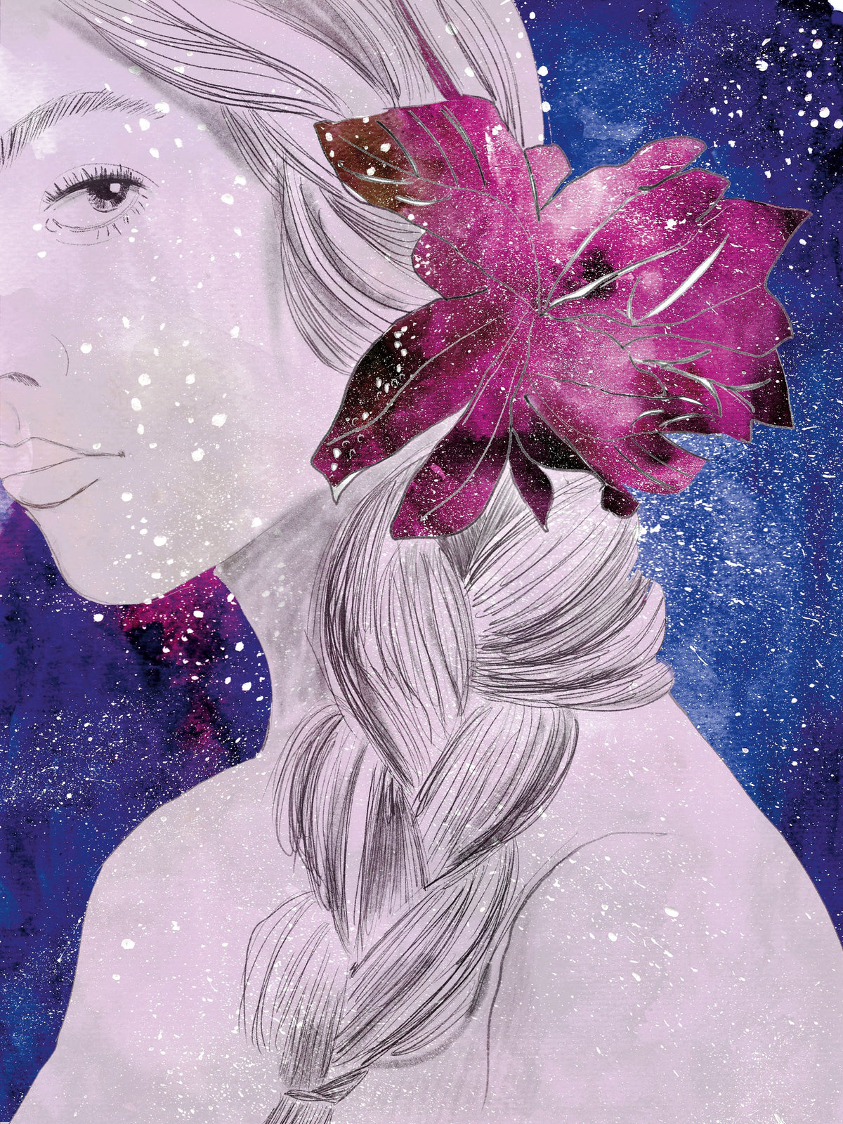 Mystical Woman I Mural Wallpaper - Purple Tone - pure wallpaper artwork