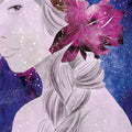 Mystical Woman I Mural Wallpaper - Purple Tone - pure wallpaper artwork