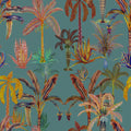 Statement Palms Petite, Turquoise Mural Wallpaper - pure wallpaper artwork