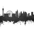Las Vegas Nevada Skyline Black & White Mural Wallpaper - pure wallpaper artwork