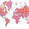 World Map Cities - Tatiana Mural Wallpaper - pure wallpaper artwork
