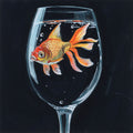 Goldfish in Wine Glass Mural Wallpaper - pure wallpaper artwork