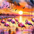Flamingo Sunset Mural Wallpaper - pure wallpaper artwork
