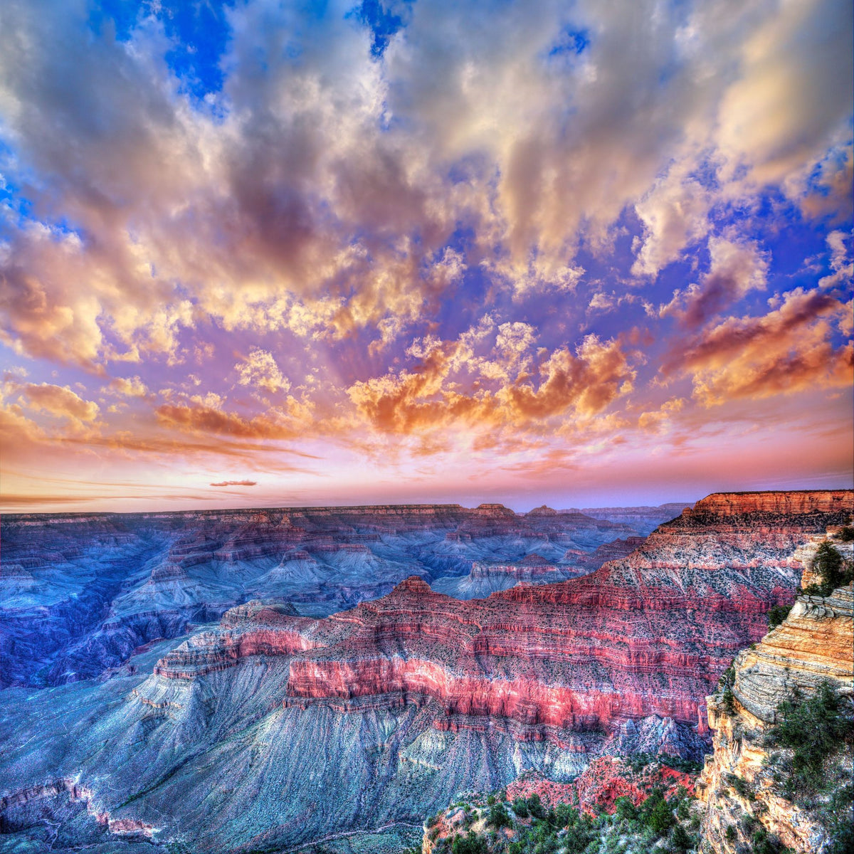 Grand Canyon Sunset Sparkling Mural Wallpaper - pure wallpaper artwork