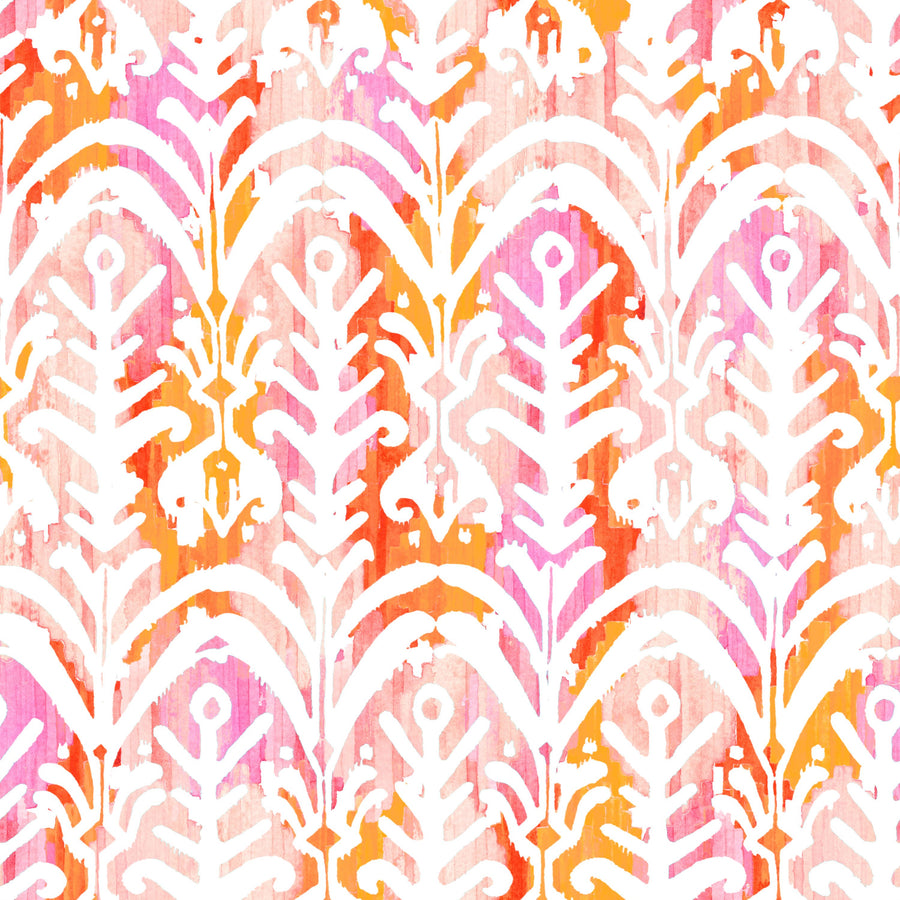 Rose Ikat Mural Wallpaper