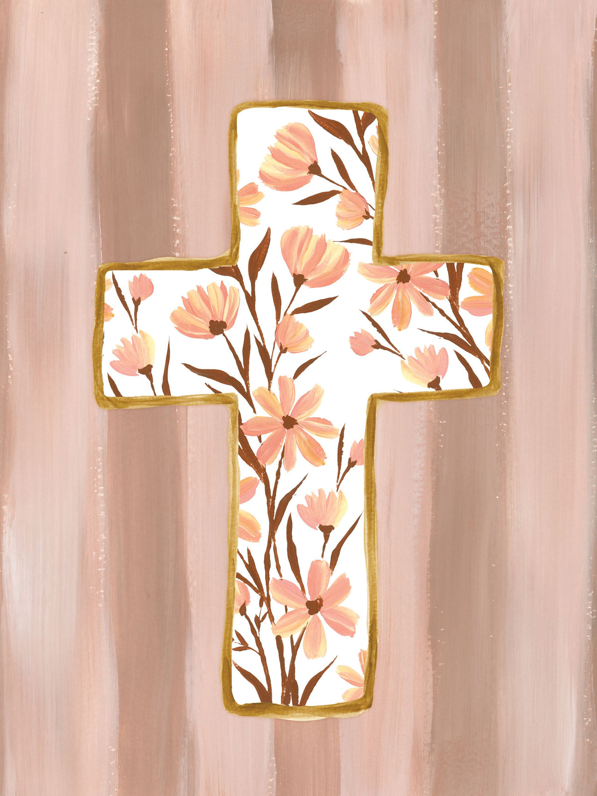 Floral Cross IV Mural Wallpaper - pure wallpaper artwork