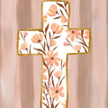 Floral Cross IV Mural Wallpaper - pure wallpaper artwork