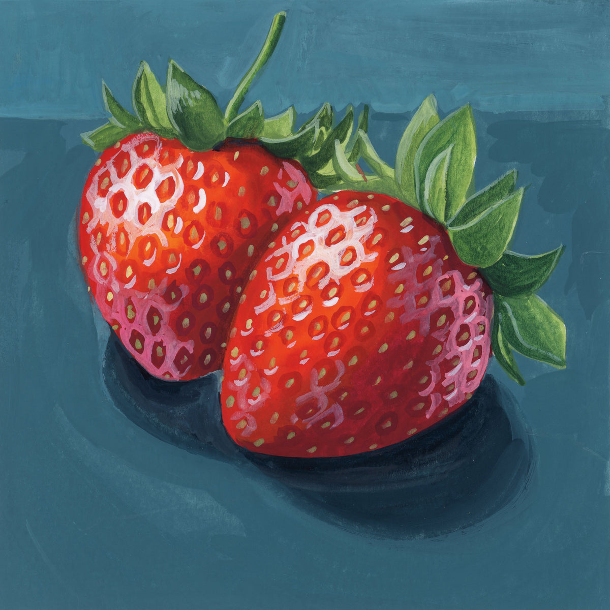 Strawberry Couple Portrait Mural Wallpaper - pure wallpaper artwork