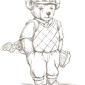Teddy Bear Golf Sketch Mural Wallpaper - pure wallpaper artwork