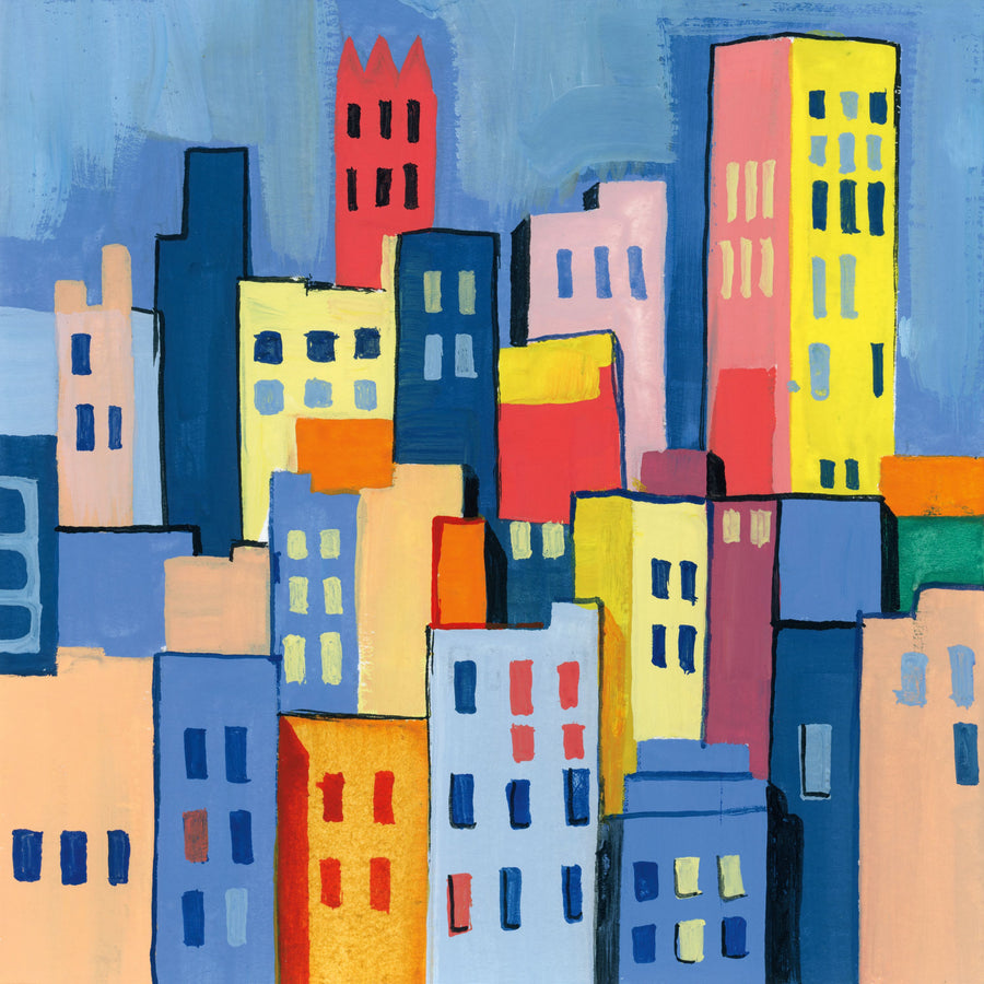 Abstract City View Mural Wallpaper