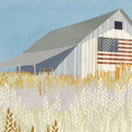 Wheat Fields Barn with Flag Mural Wallpaper - pure wallpaper artwork