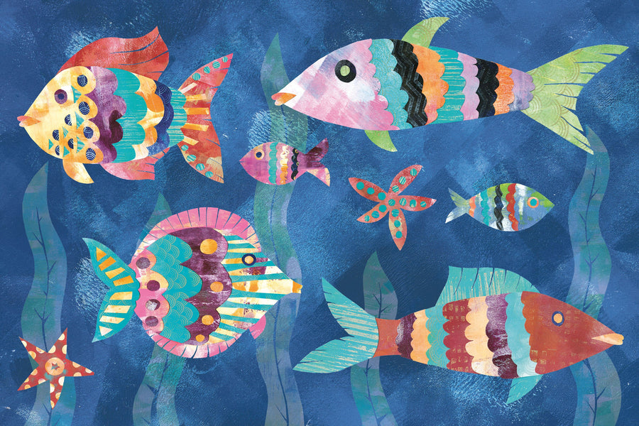 Boho Reef Fish III Mural Wallpaper