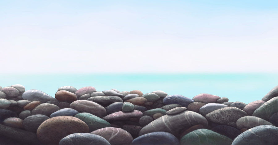 Coastal Wallpaper Mural – Seaside Wall Mural – Pebble Beach Painting printable artwork