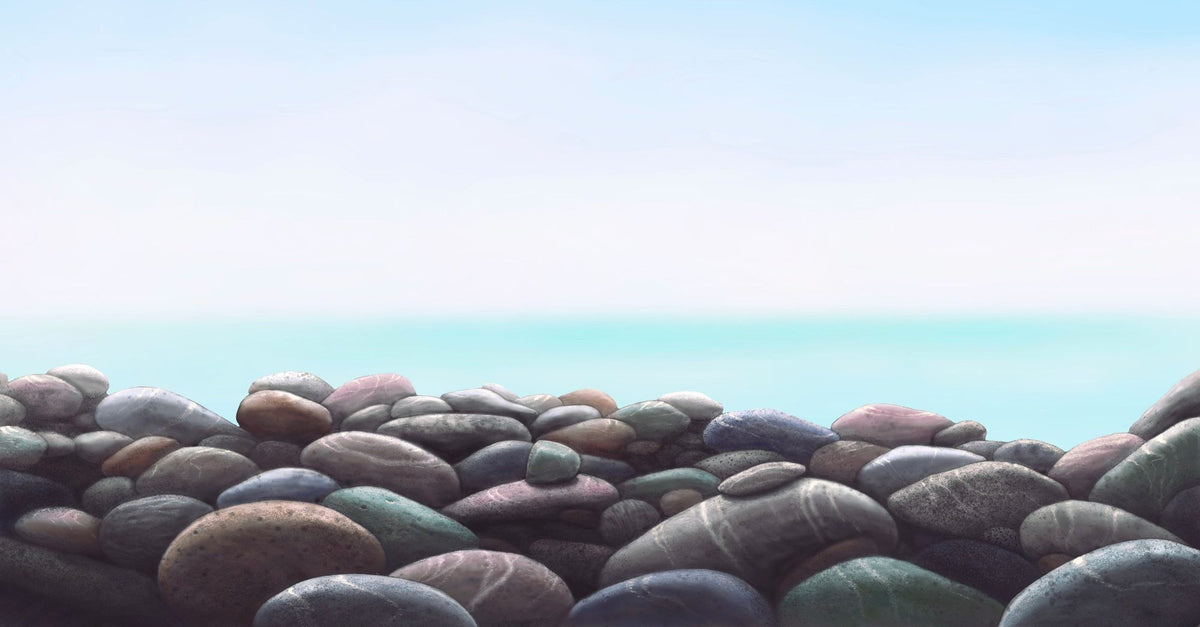 Pebble Beach Painting Mural Wallpaper - pure wallpaper artwork