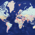 World Map Cities - Powa Mural Wallpaper - pure wallpaper artwork