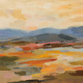 Distant Mountain I Mural Wallpaper - Red Tone - pure wallpaper artwork