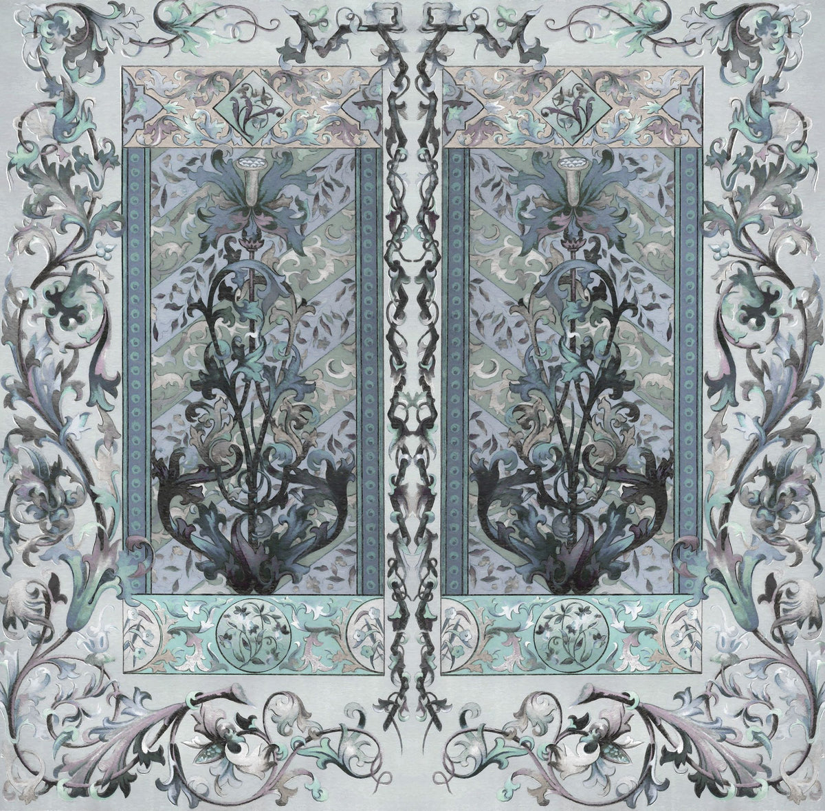 Plant Fantasy Ornament, Dove Mural Wallpaper - pure wallpaper artwork