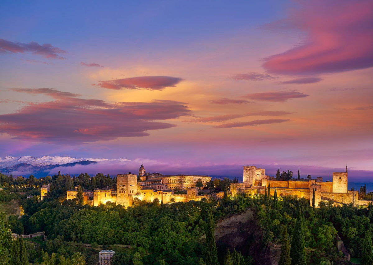 Mountain Fortress Twilight Mural Wallpaper - pure wallpaper artwork