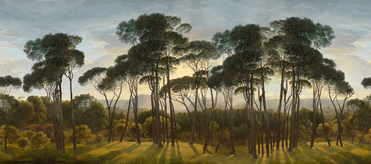 Mediterranean Pine Landscape, Original Mural Wallpaper - pure wallpaper artwork