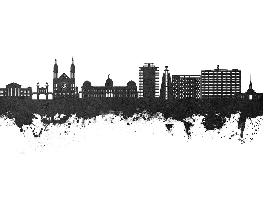 Port-au-Prince Haiti Skyline Black & White Mural Wallpaper