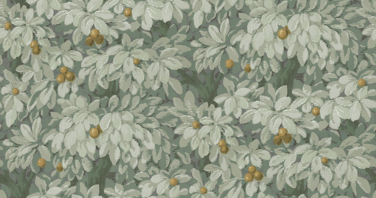 Fruit Tree Bower, Yellow on Laurel Mural Wallpaper - pure wallpaper artwork