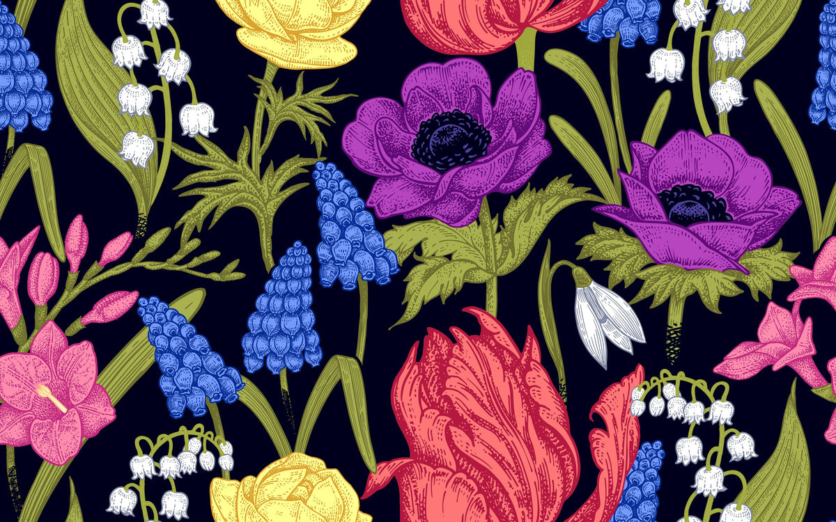 The Rabbits View Dark Mural Wallpaper - pure wallpaper artwork