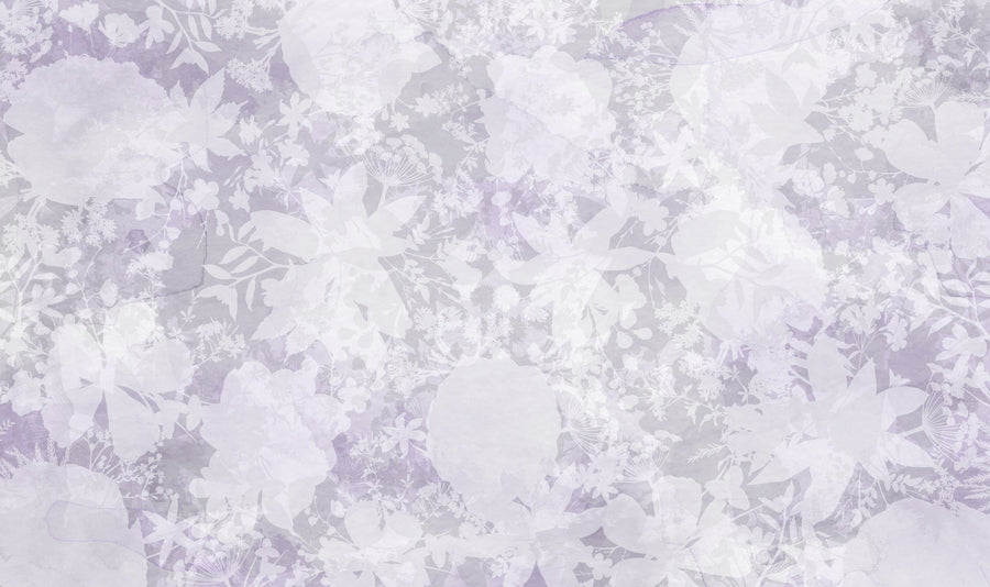 Flower Silhouette Purple Mural Wallpaper
