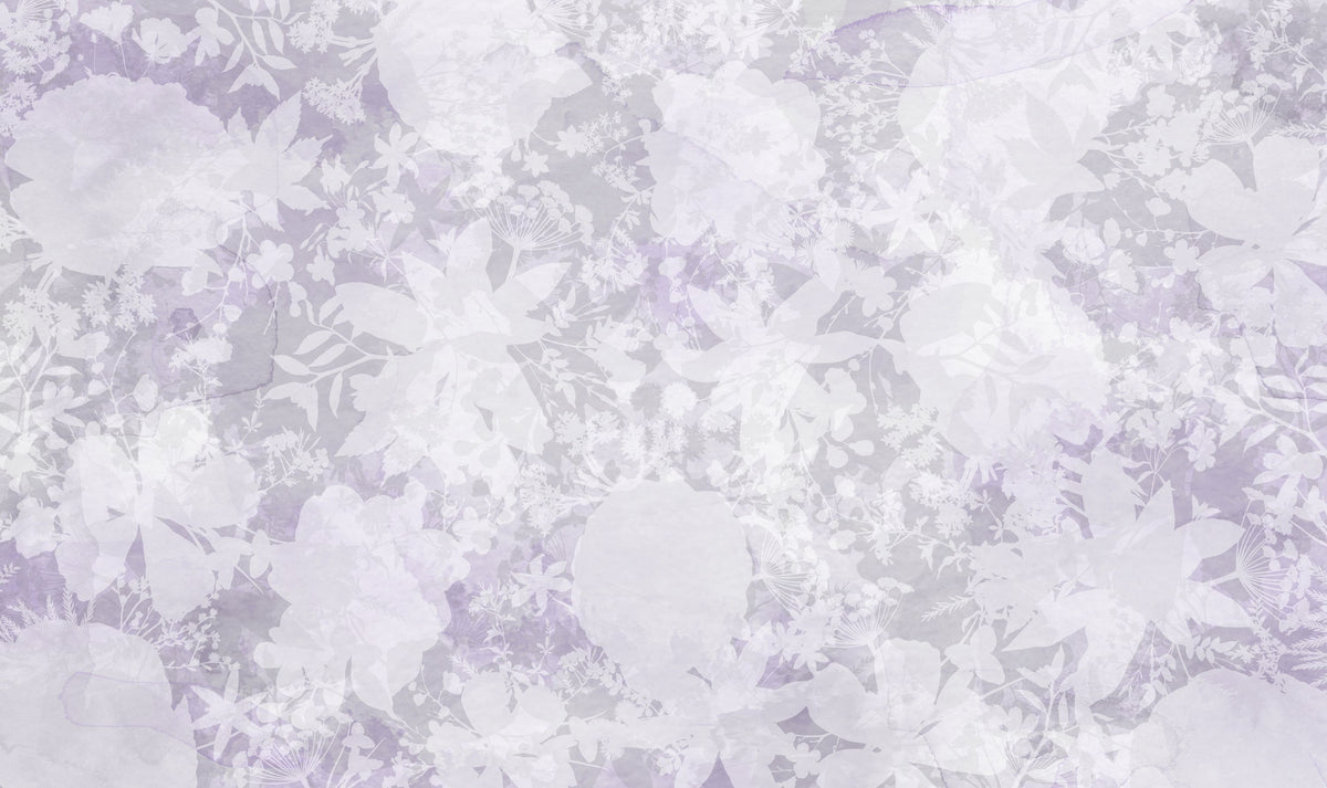 Flower Silhouette Purple Mural Wallpaper - pure wallpaper artwork