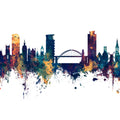 Sunderland England Skyline Blue & Bronze Mural Wallpaper - pure wallpaper artwork