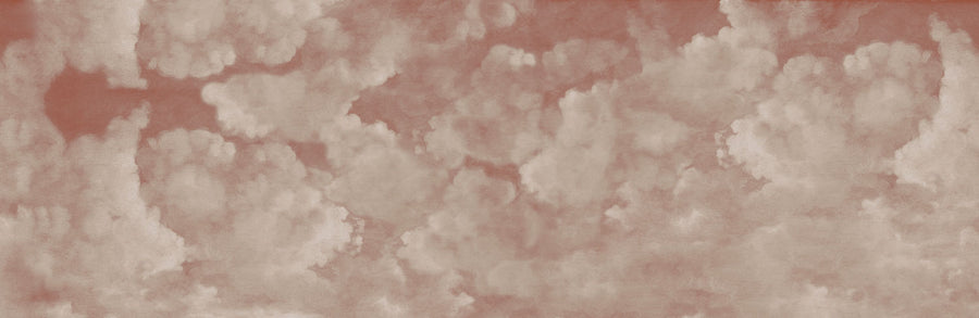 Painted Dreamy Clouds, Dusty Rose Mural Wallpaper