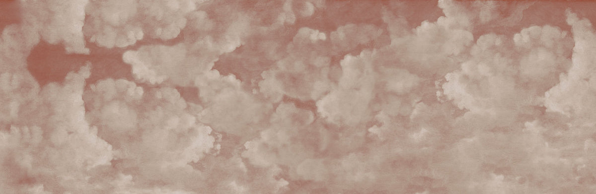 Painted Dreamy Clouds, Dusty Rose Mural Wallpaper - pure wallpaper artwork