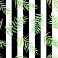 Black & White Stripe Leaves Mural Wallpaper - pure wallpaper artwork
