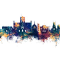 St Albans England Skyline Blue & Bronze Mural Wallpaper - pure wallpaper artwork