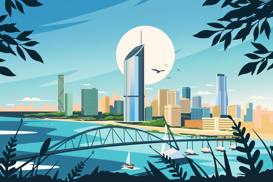 Travel Brisbane Mural Wallpaper
