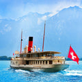Lake Geneva Paddle Steamer Mural Wallpaper - pure wallpaper artwork
