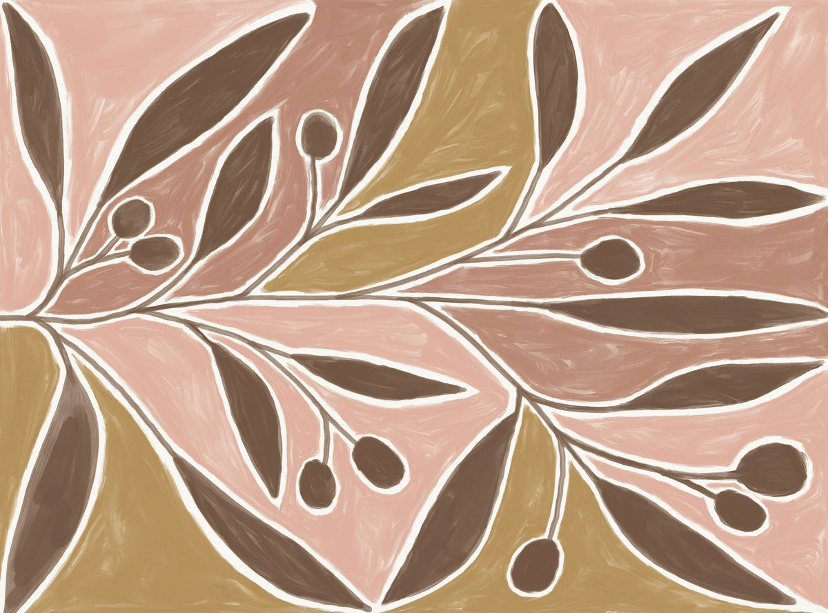 Modern Leaf Mural Wallpaper - pure wallpaper artwork
