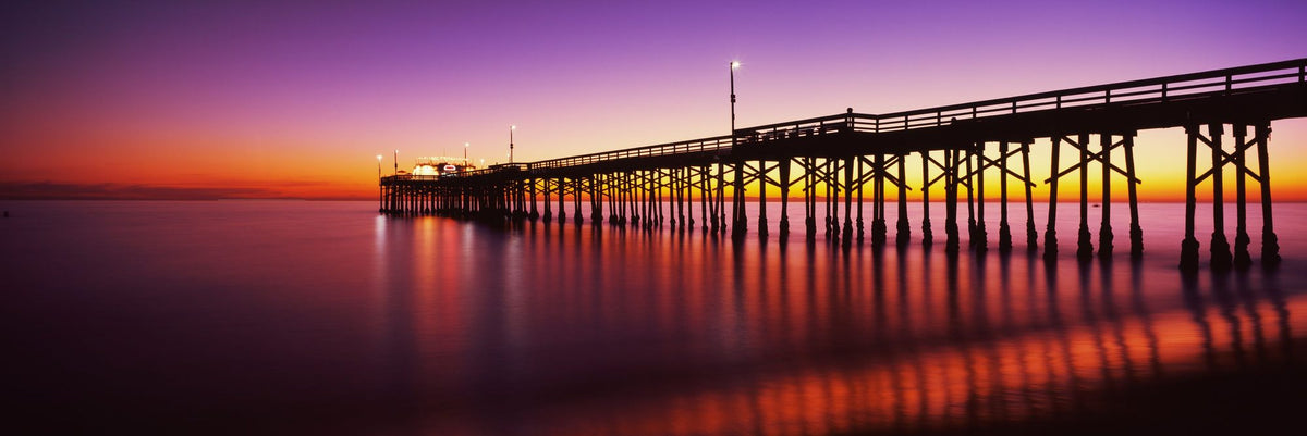 Illuminated Twilight Pier Mural Wallpaper - pure wallpaper artwork