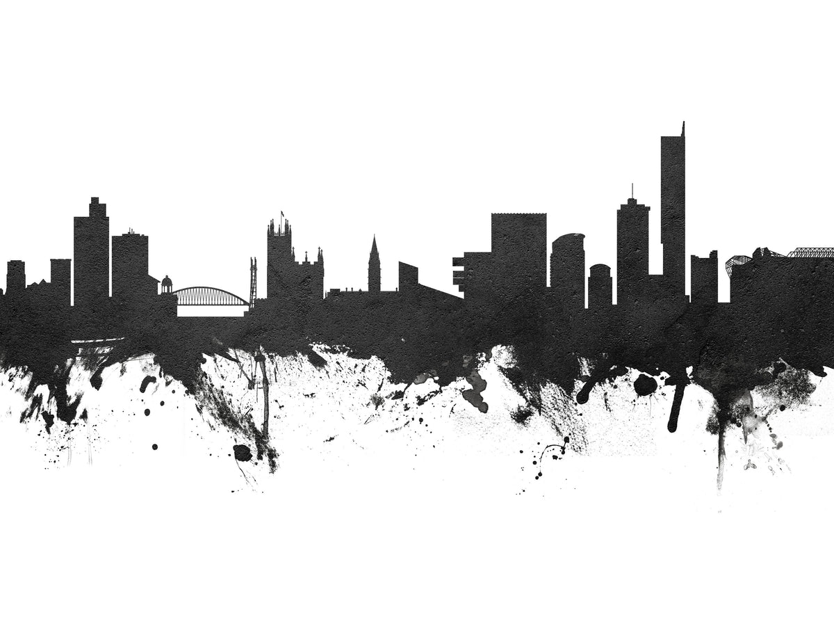 Manchester England Skyline Black & White Mural Wallpaper - pure wallpaper artwork